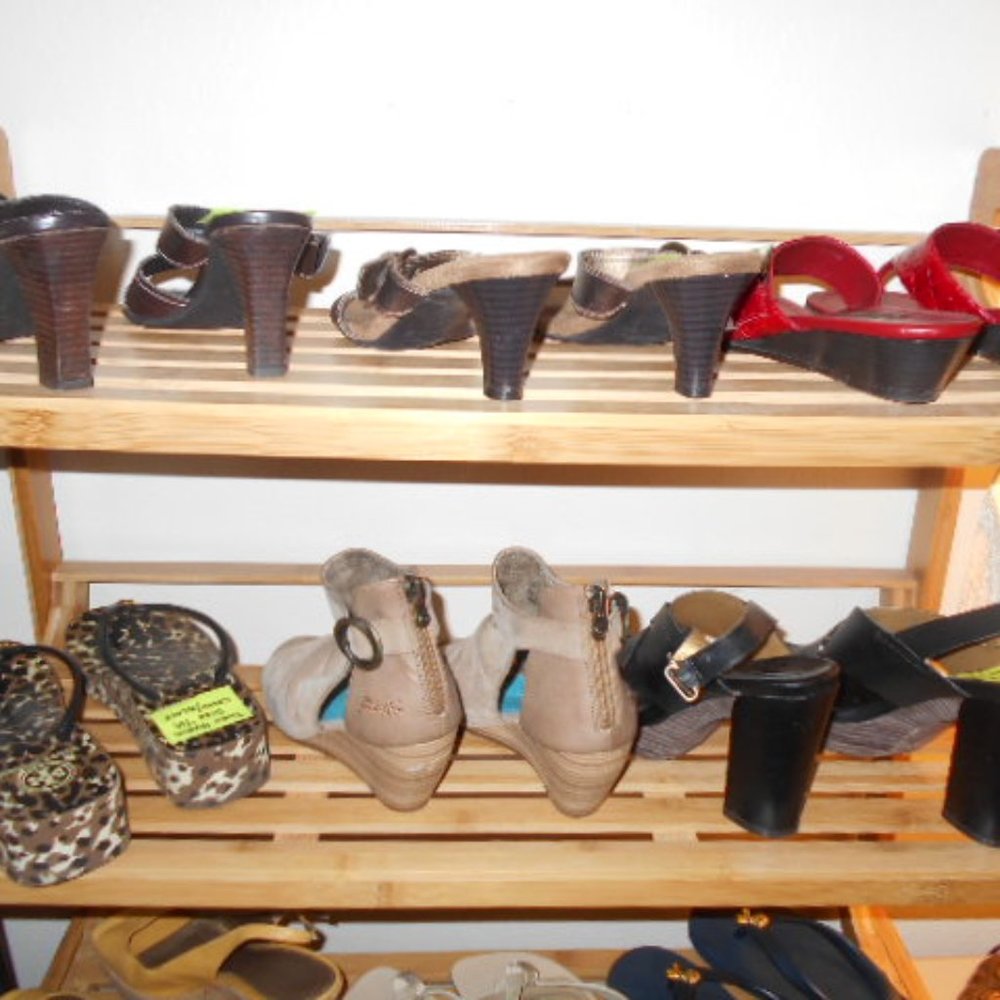 Tory Burch 1.5" Wedge Flip Flops 7M Camo $59 - Picture 6 of 8